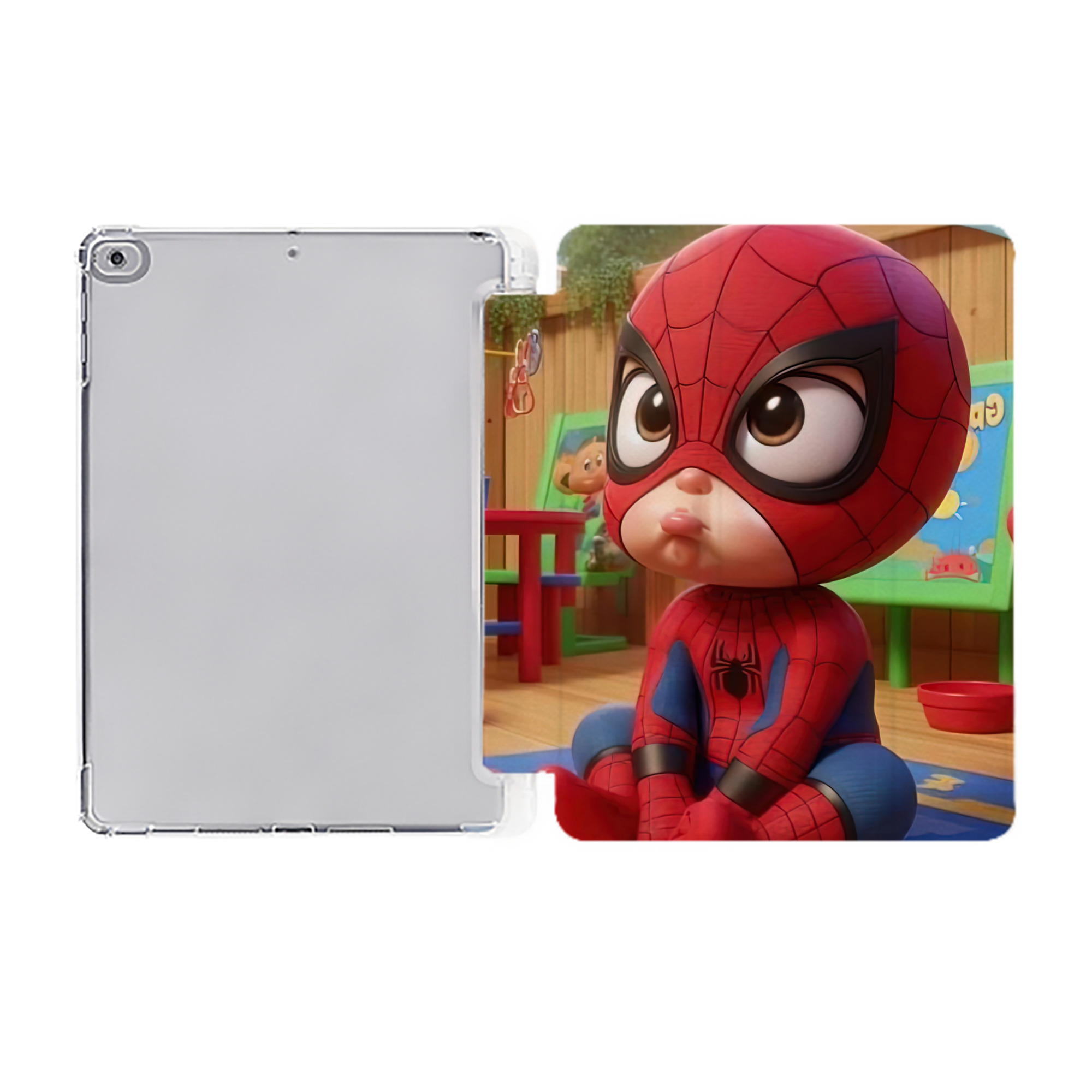 （画像用） Spider Man スパイダーマン IPad ケース ペン収納付き 三つ折りスタンド PUレザー×シリコン 対応機種9.5/10.5/10.9インチ